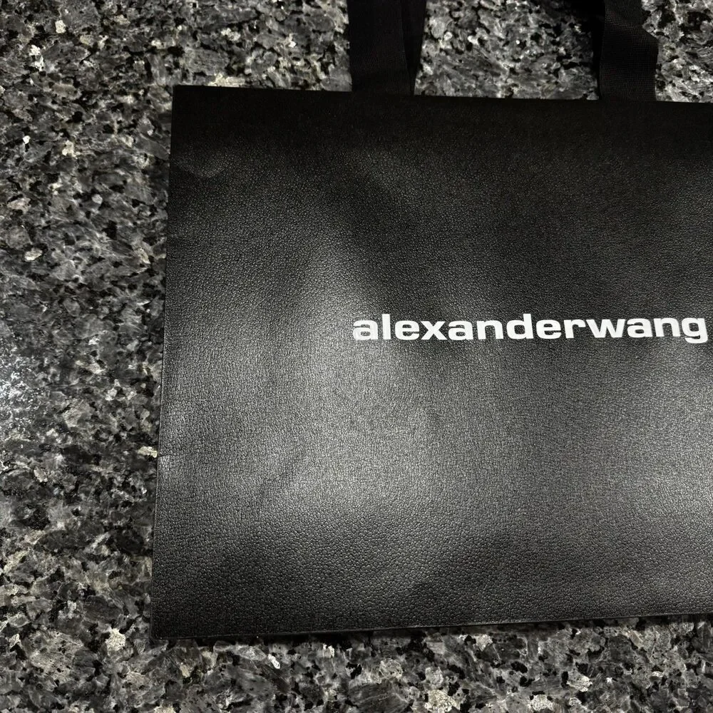 Alexander Wang Black Shopping Gift Empty Paper Bag 16 x 12 x 6